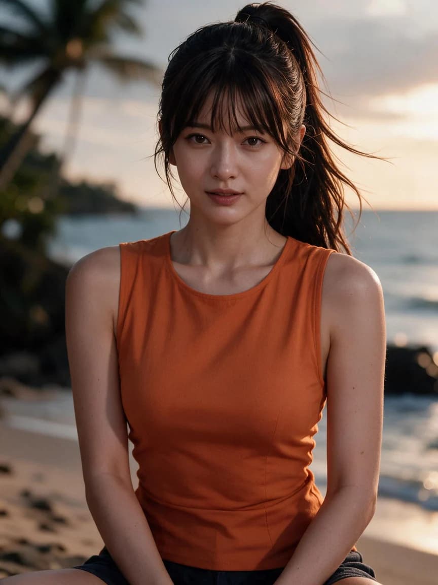 The Orange-Clad Companion，A campfire companion from 荒岛美人劫
