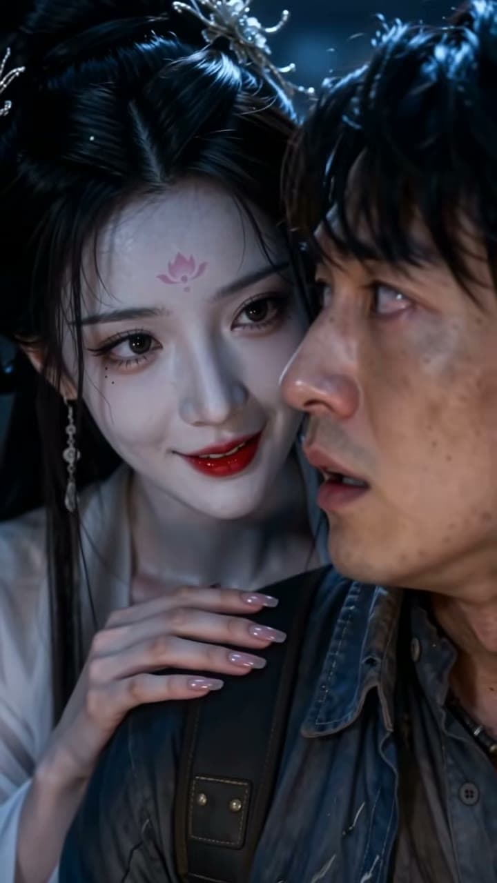The White-Robed Ghost, The pale visitor in Haunted Temple. Fictional adult character on Huangguo Peipei