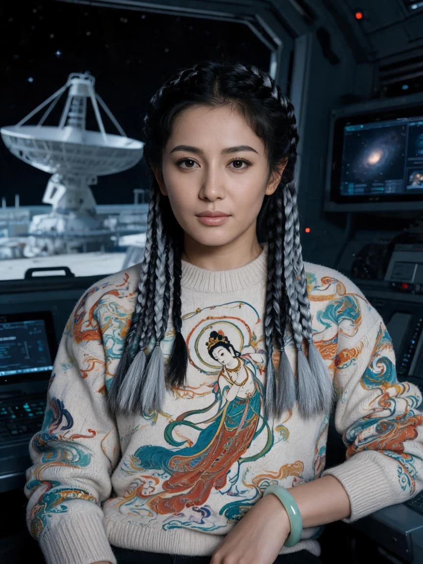 Aysha Nur，Duty Astronomer at the Lunar Far-Side Radio Telescope Array, specializing in monitoring signals that 'should not exist'