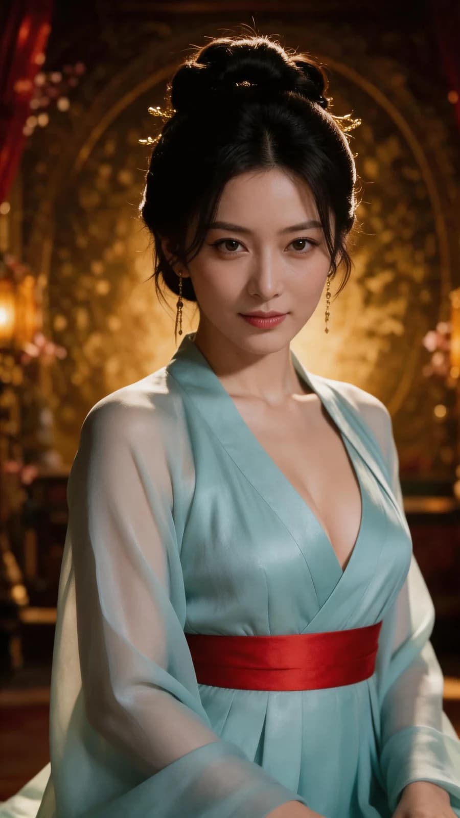 The Cyan-Robed Consort，The cyan-robed court character from 艳福风流传