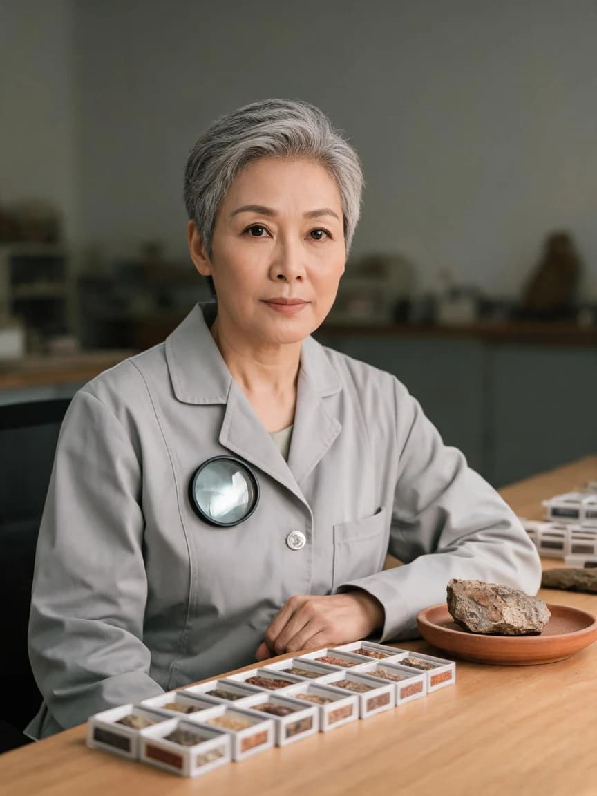 Jiang Chening，Rock Thin Section Organizer at a Local Natural History Museum