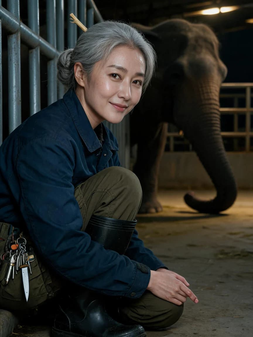 Zhu Tinglan，Zoo elephant keeper; understands elephant language better than human speech