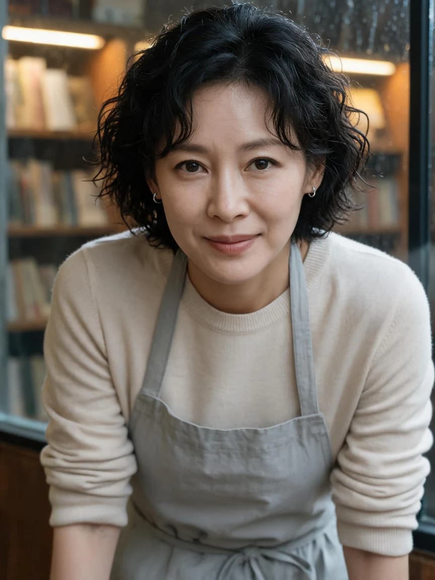 Jiang He，old bookstore owner · Bookstore After Rain · Distance 061