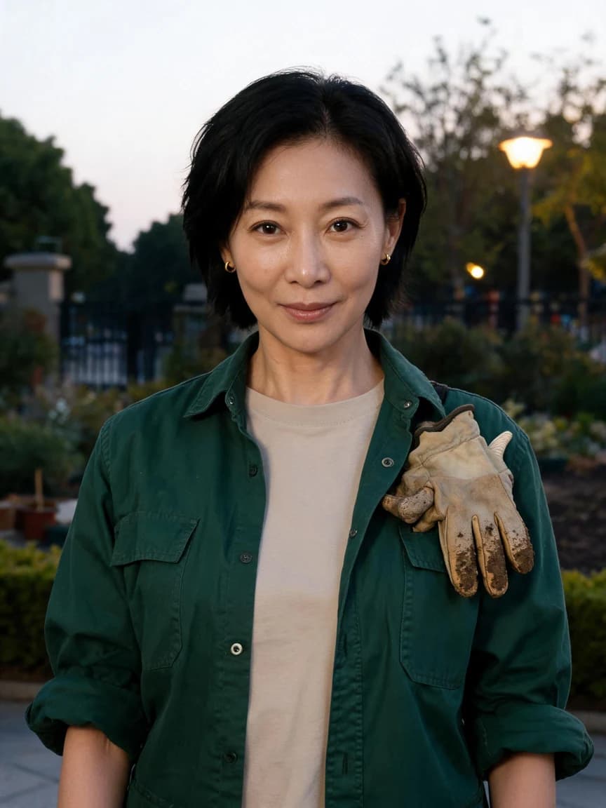 Yu Zhi，park gardener · Park at Dusk · Distance 070